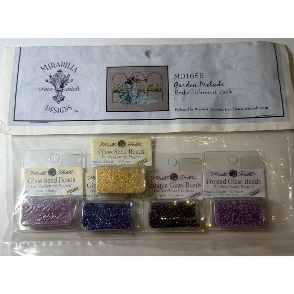 Mirabilia Garden Prelude Cross Stitch Glass Seed Beads Pack Mill Hill